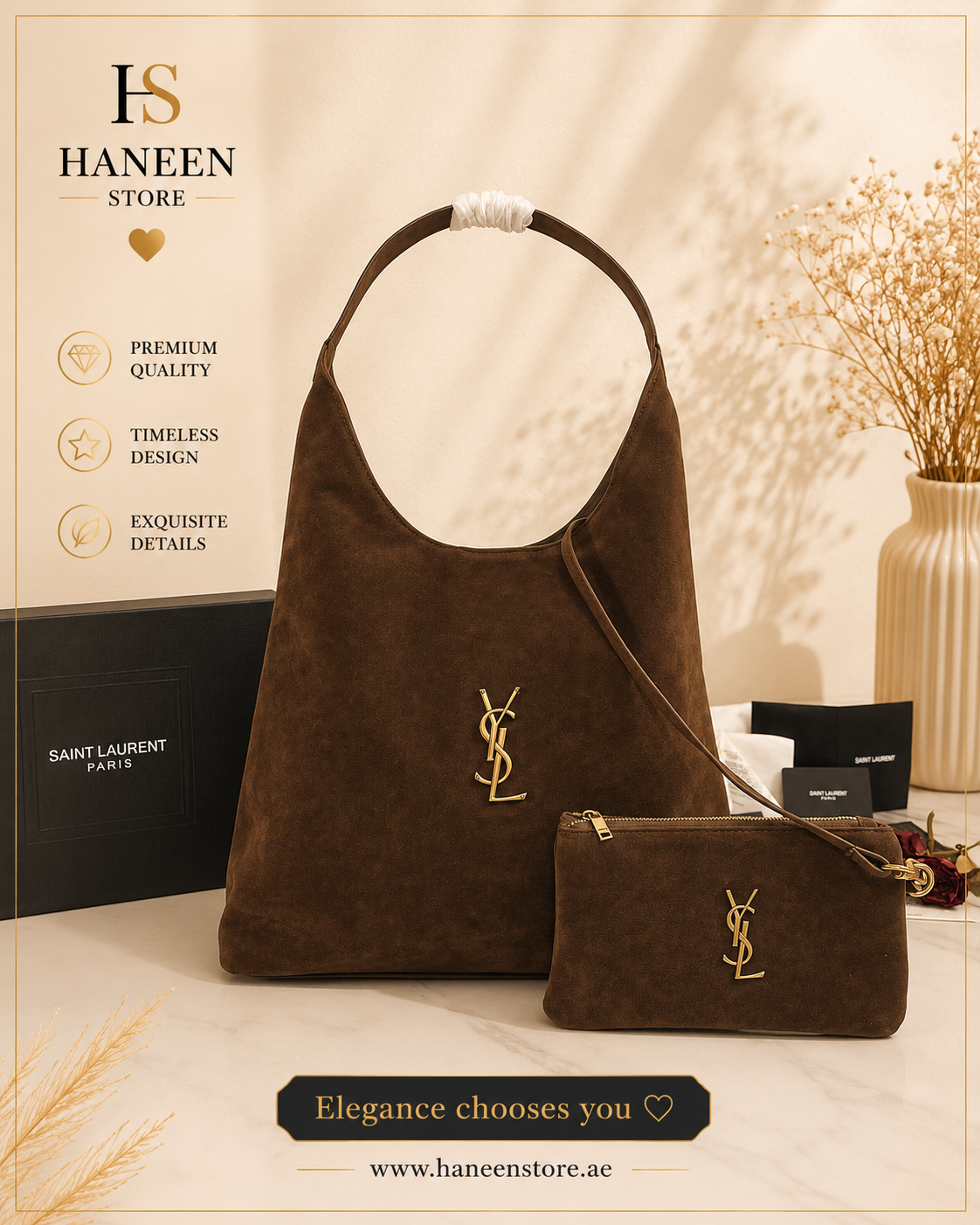 YSL Suede Hobo Bag