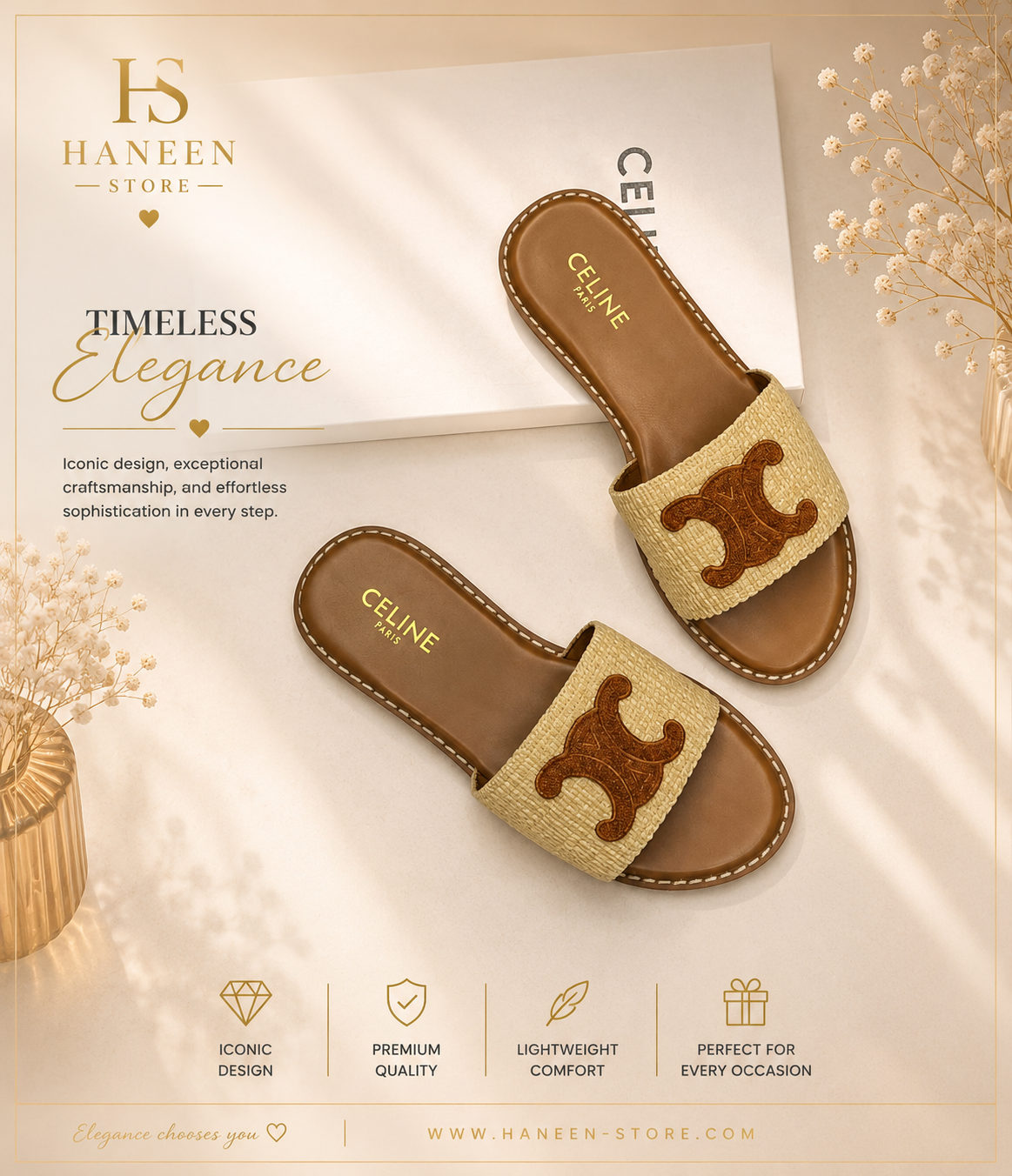 Celine Triomphe Slides