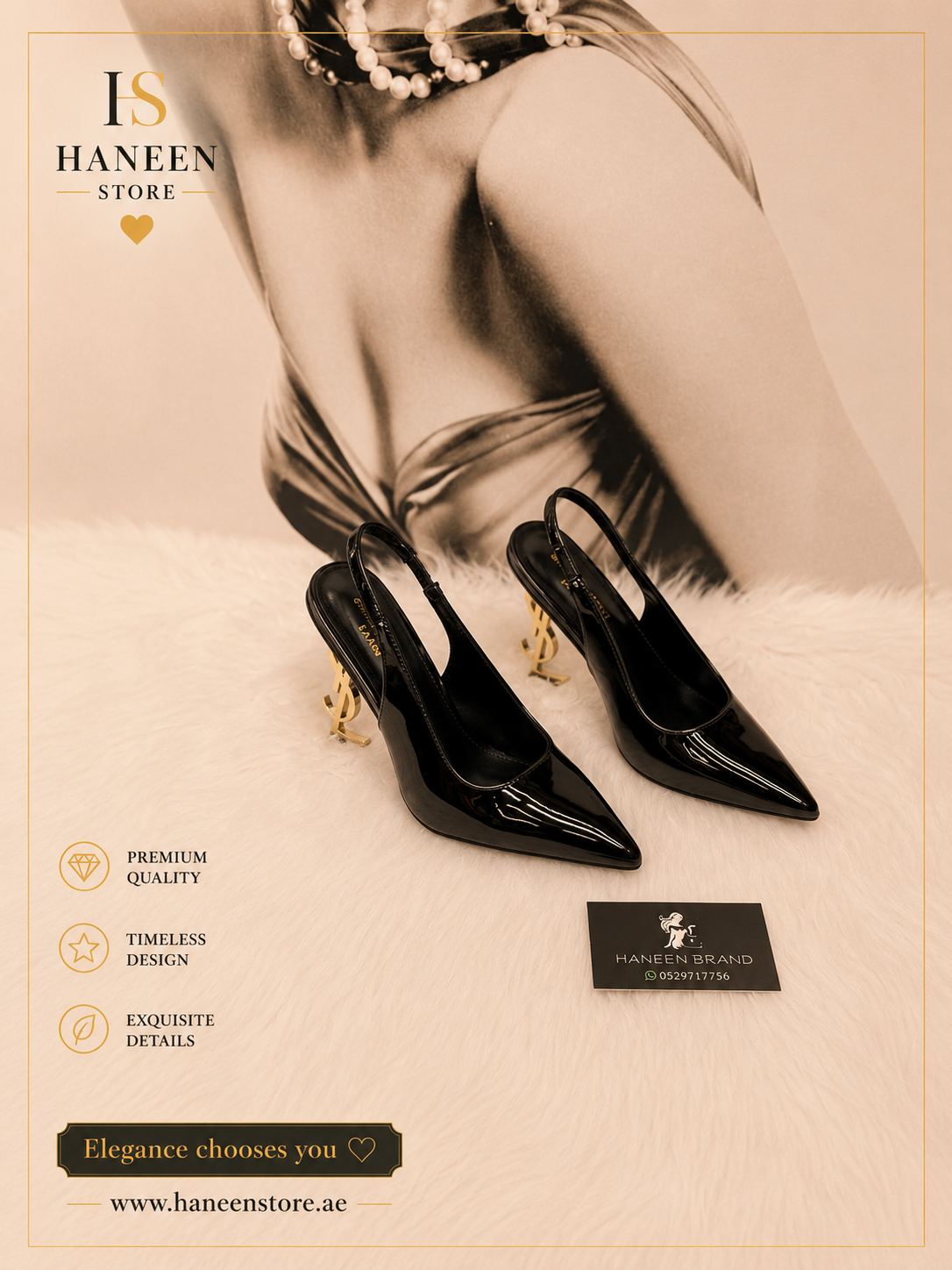 Saint Laurent (YSL) Patent Slingback Heels