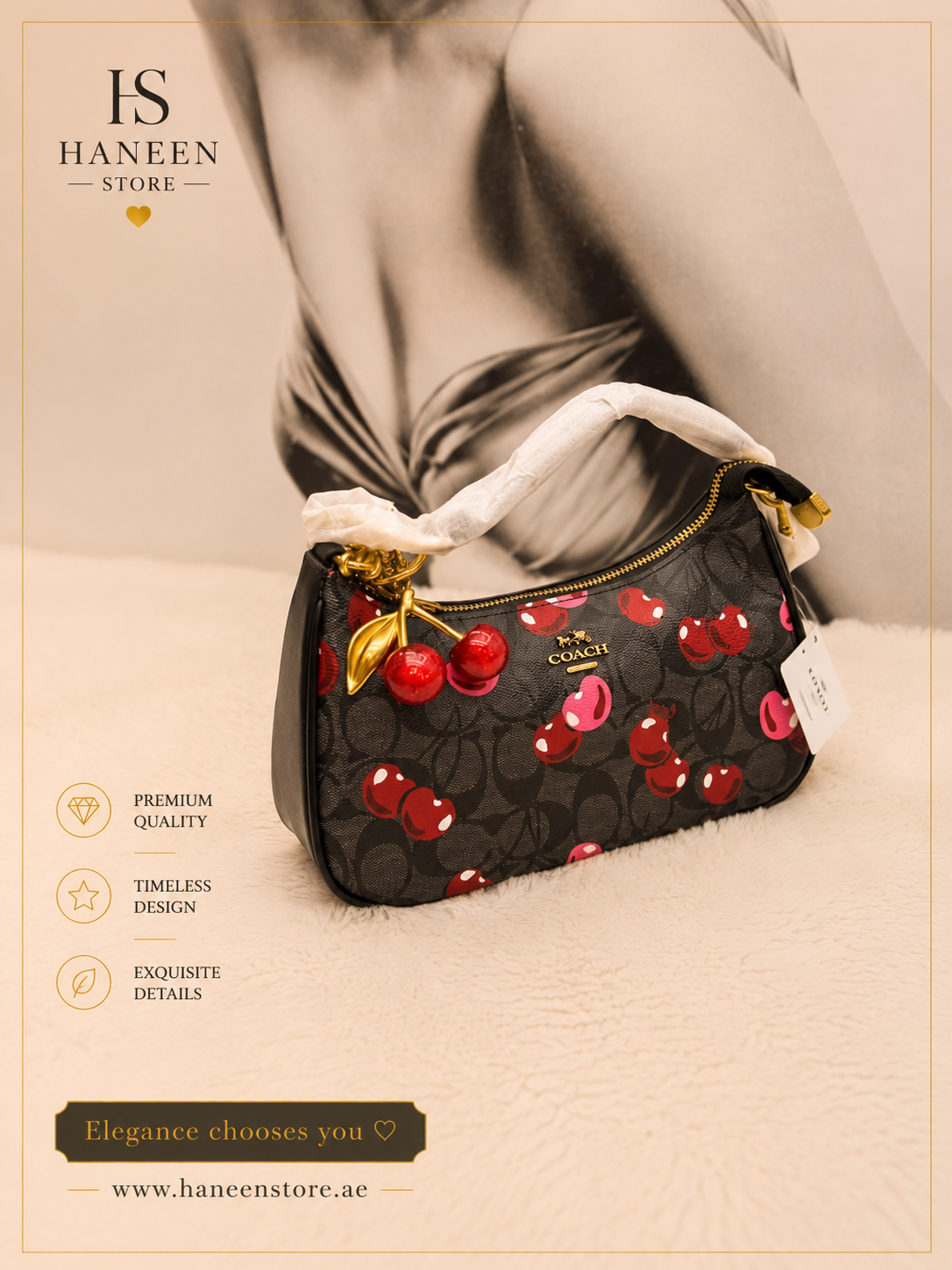 Coach Cherry Print Shoulder Bag